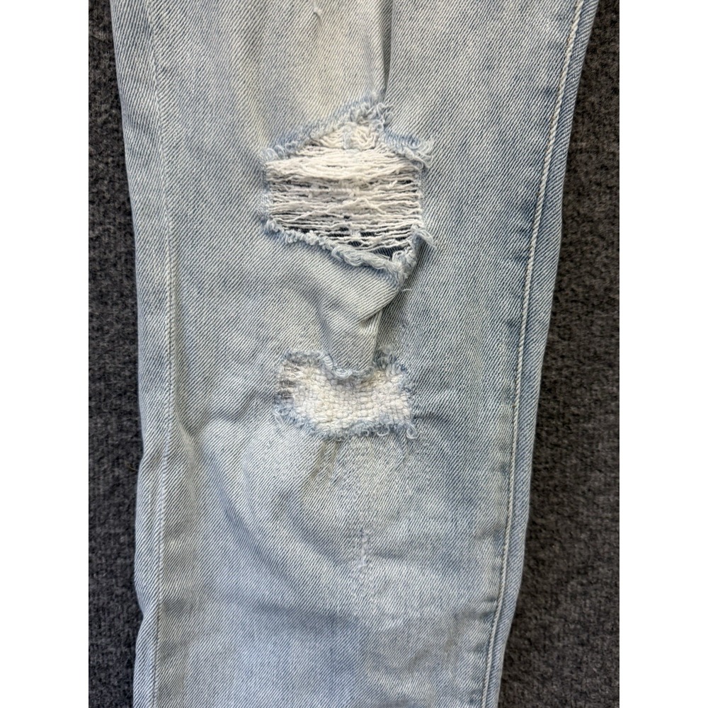 Mens 33x32 H&M Denim Skinny Distressed Jeans Light Wash Coupe Moulante Mid Rise - Picture 15 of 16